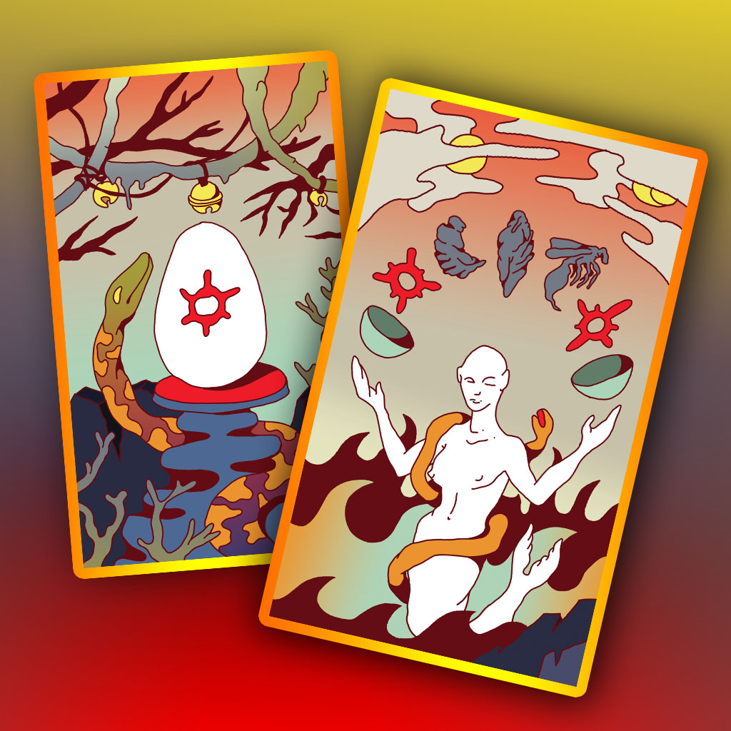 Tarot cards : Ace of Coins and Two of Coins